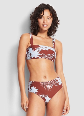 Wild Tropics Wide Side Bikini Pants - Amber two-piece bikinis for women, trendy bikinis for beachwear