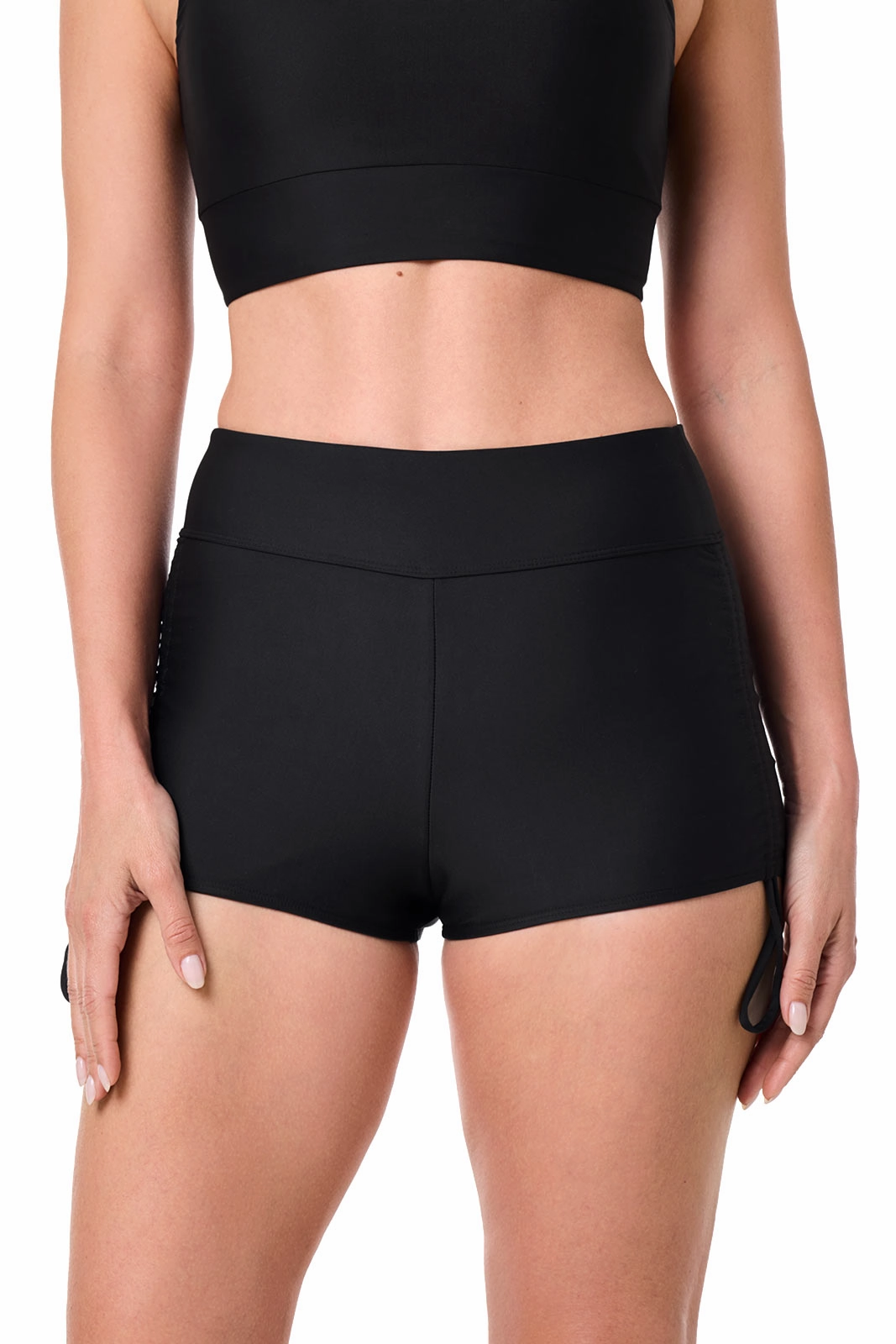 Women's Bayshore Ruched Swim Shorts  | Black