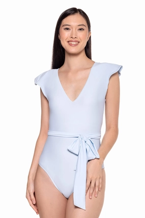 Women's Coconut Grove Flutter Sleeve Swimsuit | Skyride adjustable swimsuits for women, breathable swimwear for ladies