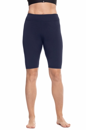 Women's Deep Water Swim Shorts | Navy adjustable swimsuits for women, breathable swimwear for ladies