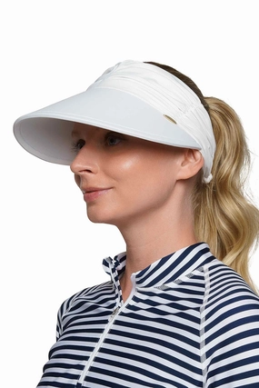 Women's Exuma Swim Visor | White womens athletic swimwear, performance swimwear for women