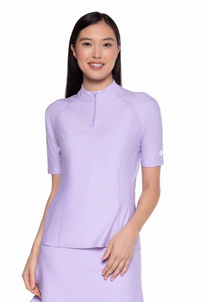 Women's Freestyle Short Sleeve Rash Guard | Lavendula adjustable swimsuits for women, breathable swimwear for ladies