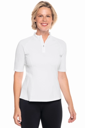 Women's Freestyle Short Sleeve Rash Guard | White womens athletic swimwear, performance swimwear for women