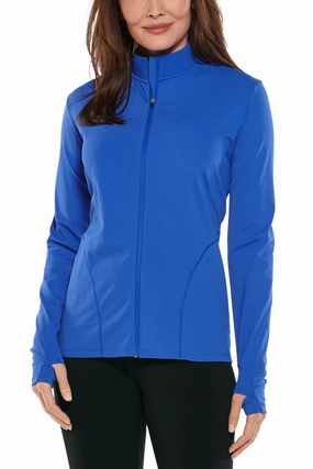 Women's Helani Water Jacket | Baja Blue adjustable swimsuits for women, breathable swimwear for ladies