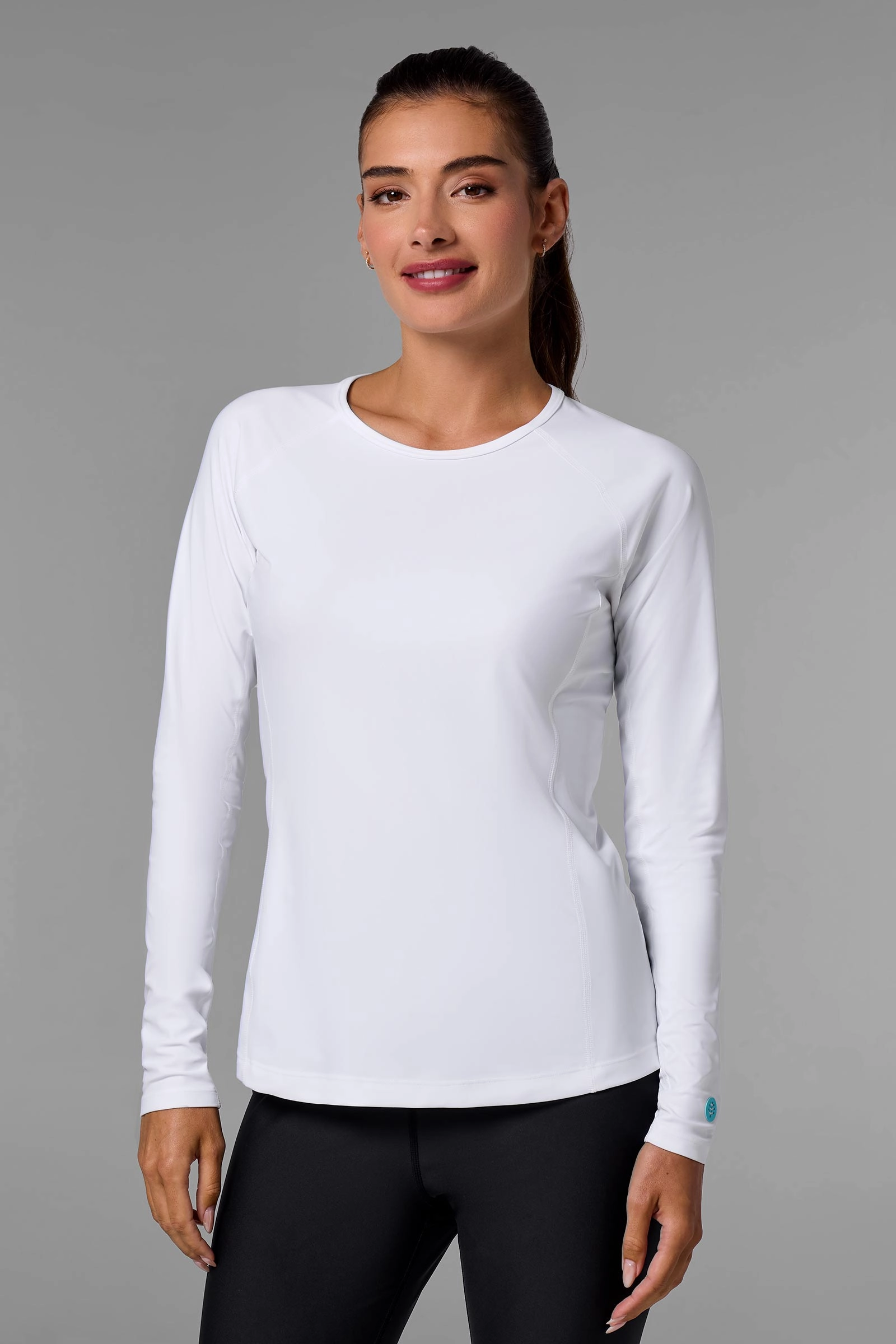 Women's Hightide Lite Long Sleeve Swim Shirt | White adjustable swimsuits for women, breathable swimwear for ladies
