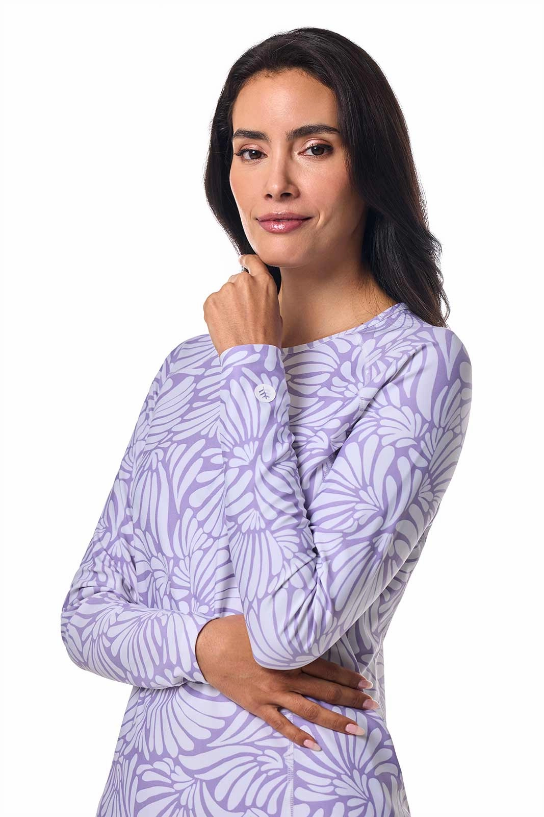 Women's Hightide Long Sleeve Swim Shirt | Lavendula Sea Fan