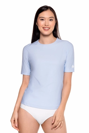 Women's Hightide Short Sleeve Swim Shirt | Skyride adjustable swimsuits for women, breathable swimwear for ladies