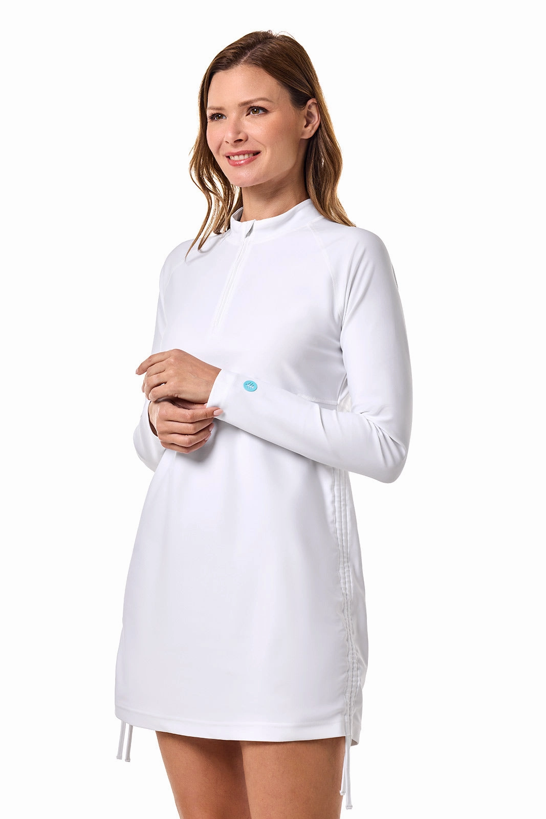 Women's Lawai Ruche Swim Shirt | White