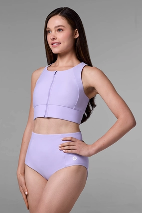 Women's Medley Zip-Up Swim Bra | Lavendula womens athletic swimwear, performance swimwear for women