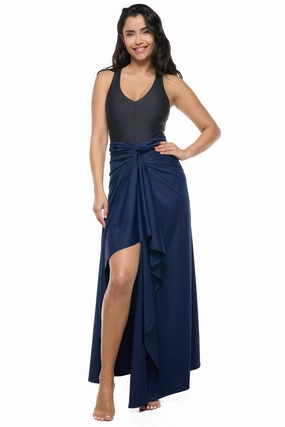 Women's MIA Multi Wrap | Navy adjustable swimsuits for women, breathable swimwear for ladies