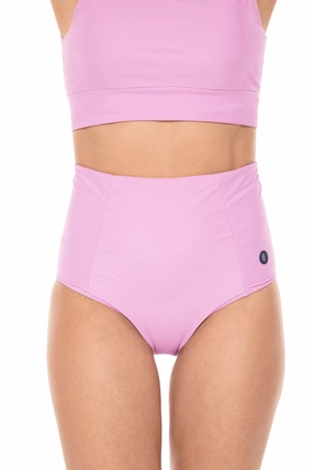Women's Ocean Sculpt High Rise Bottoms  | Peony Pink adjustable swimsuits for women, breathable swimwear for ladies