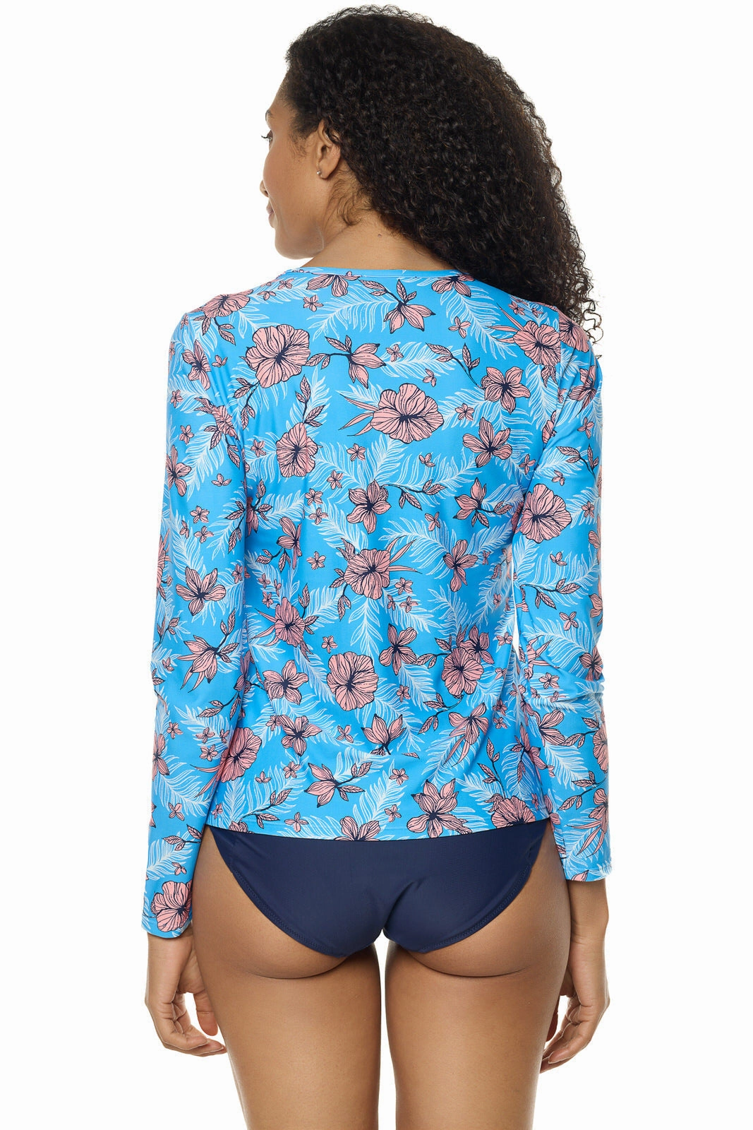 Women's Palmeto Long Sleeve Swim Shirt | Clear Sky Blue TROPICAL DAZE