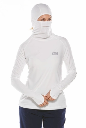 Women's Paros Sailing Hoodie | White womens athletic swimwear, performance swimwear for women