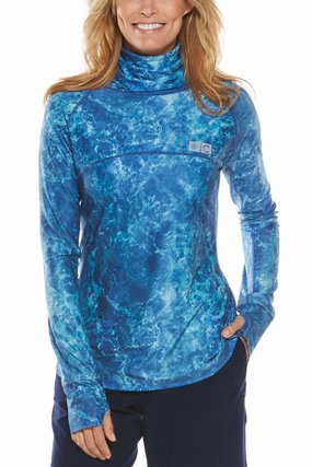 Women's Paros Sailing Tee | Blue Water Print adjustable swimsuits for women, breathable swimwear for ladies