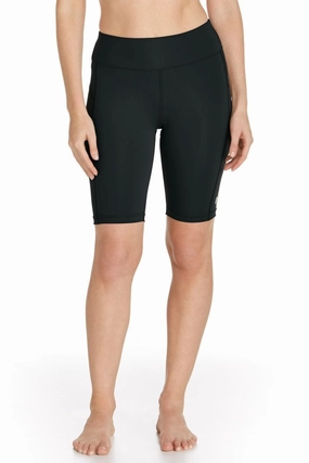 Women's Santa Cruz Swimming Shorts | Black adjustable swimsuits for women, breathable swimwear for ladies