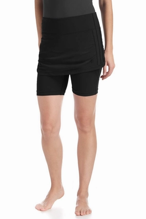 Women's Shorebreak Skirted Swim Shorts | Black adjustable swimsuits for women, breathable swimwear for ladies