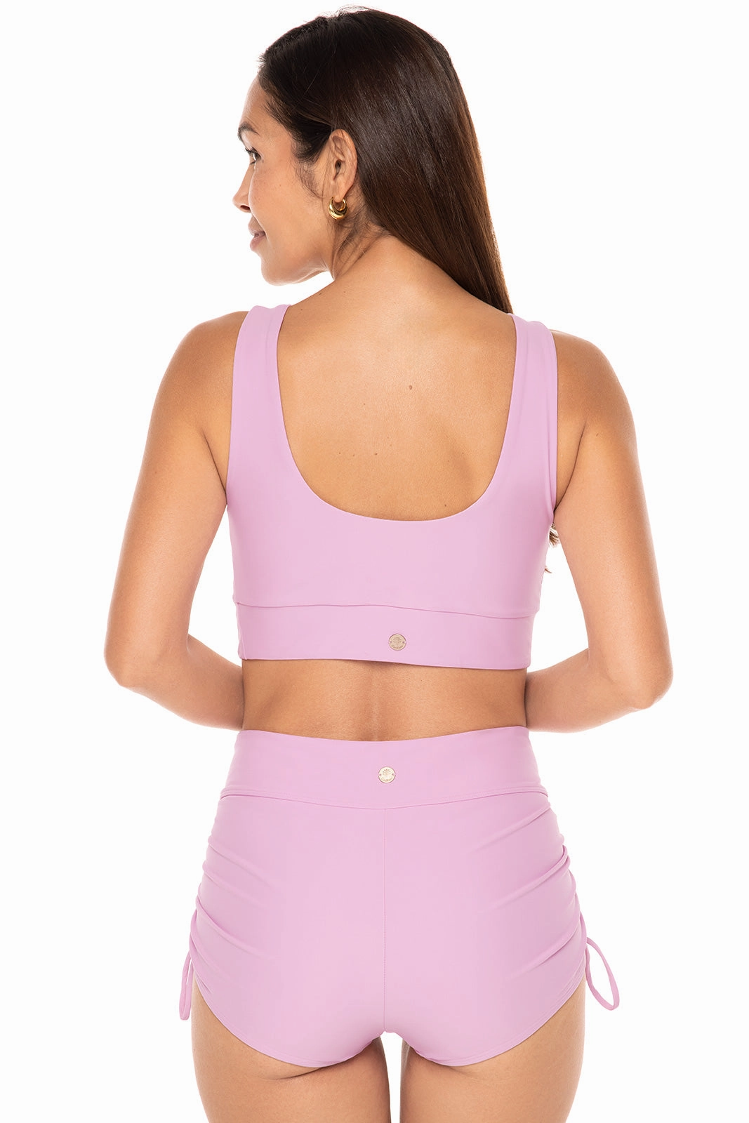 Women's Spring Garden Crop Bikini Top | Peony Pink