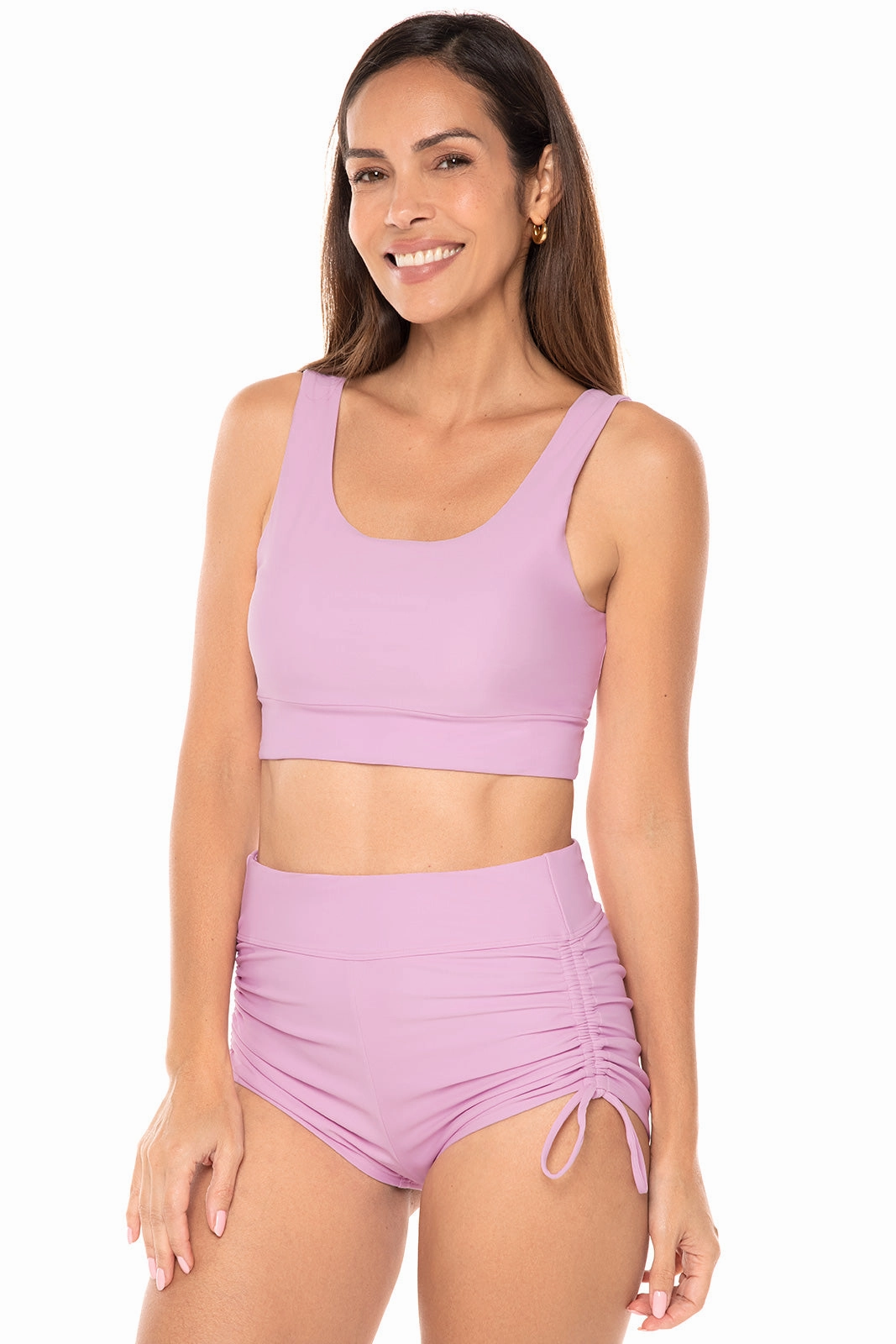 Women's Spring Garden Crop Bikini Top | Peony Pink