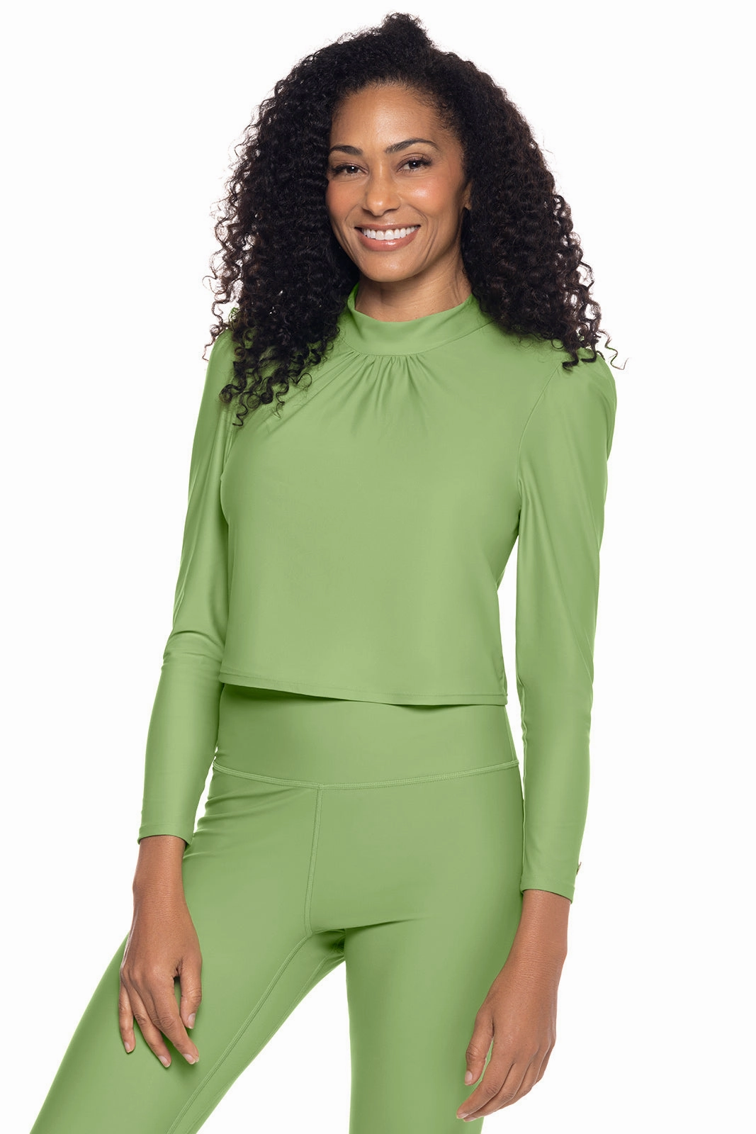 Women's Toscana Puff Sleeve Swim Top | Soft Fern