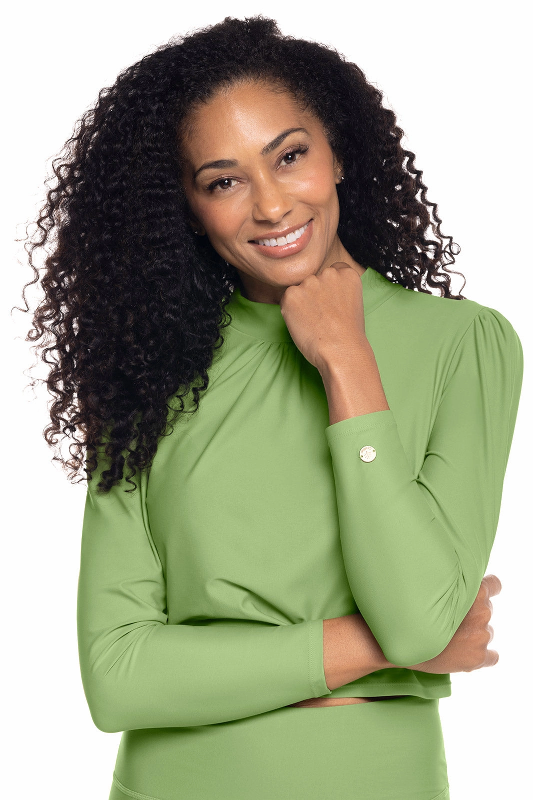 Women's Toscana Puff Sleeve Swim Top | Soft Fern