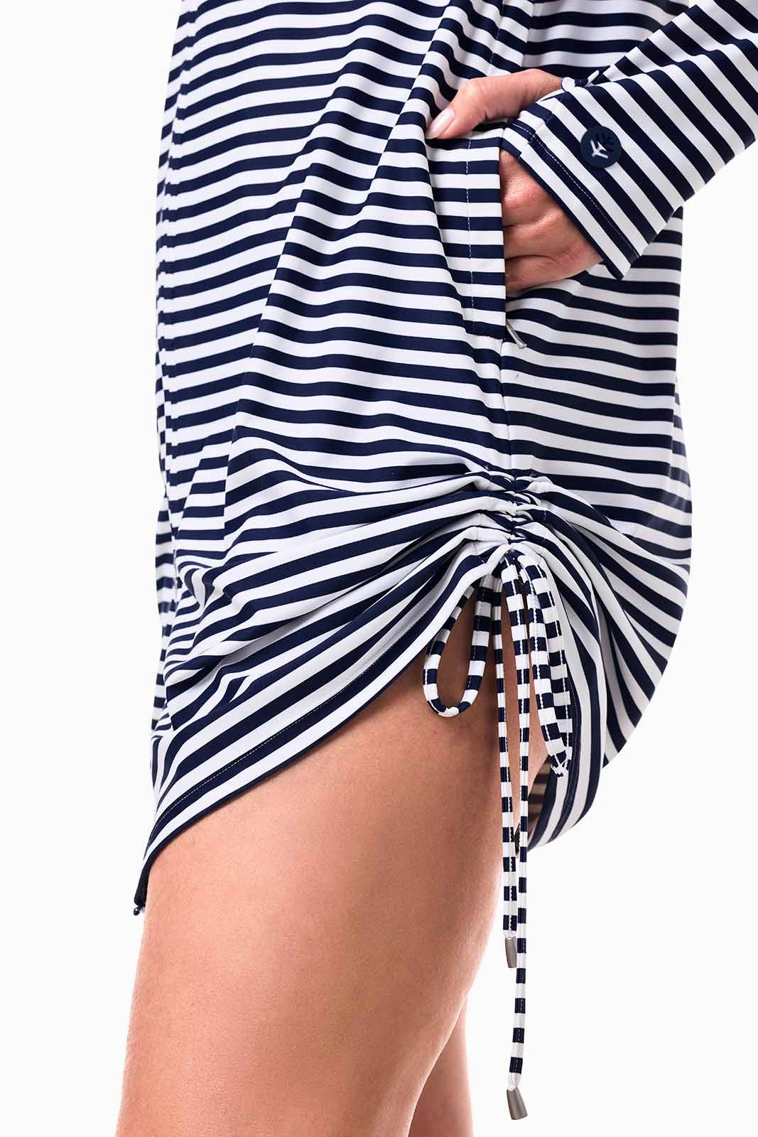 Women's Wailea Swim Cover-Up | White/Navy Stripe