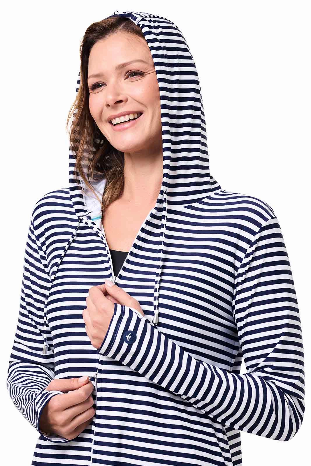Women's Wailea Swim Cover-Up | White/Navy Stripe