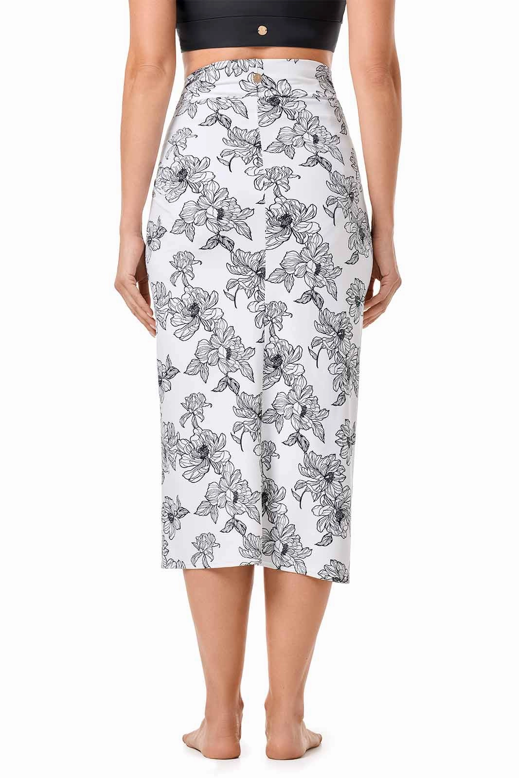 Womens North Bay Village Knot Cover-Up | White/Black Perfect Peony