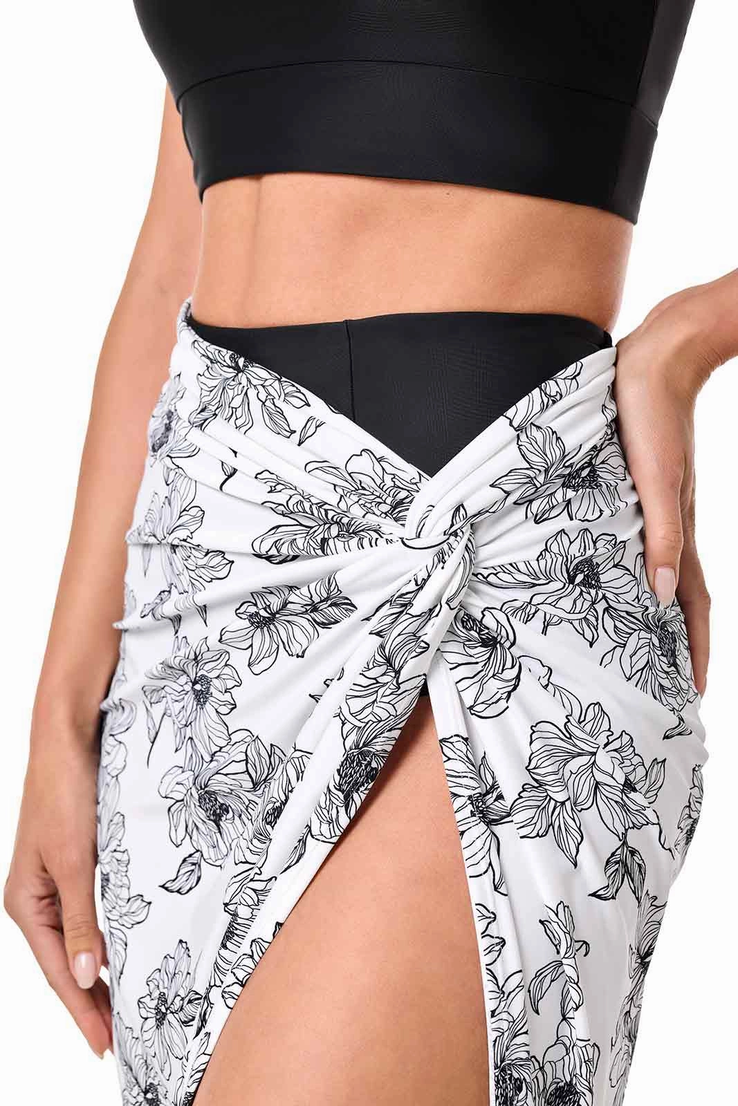 Womens North Bay Village Knot Cover-Up | White/Black Perfect Peony
