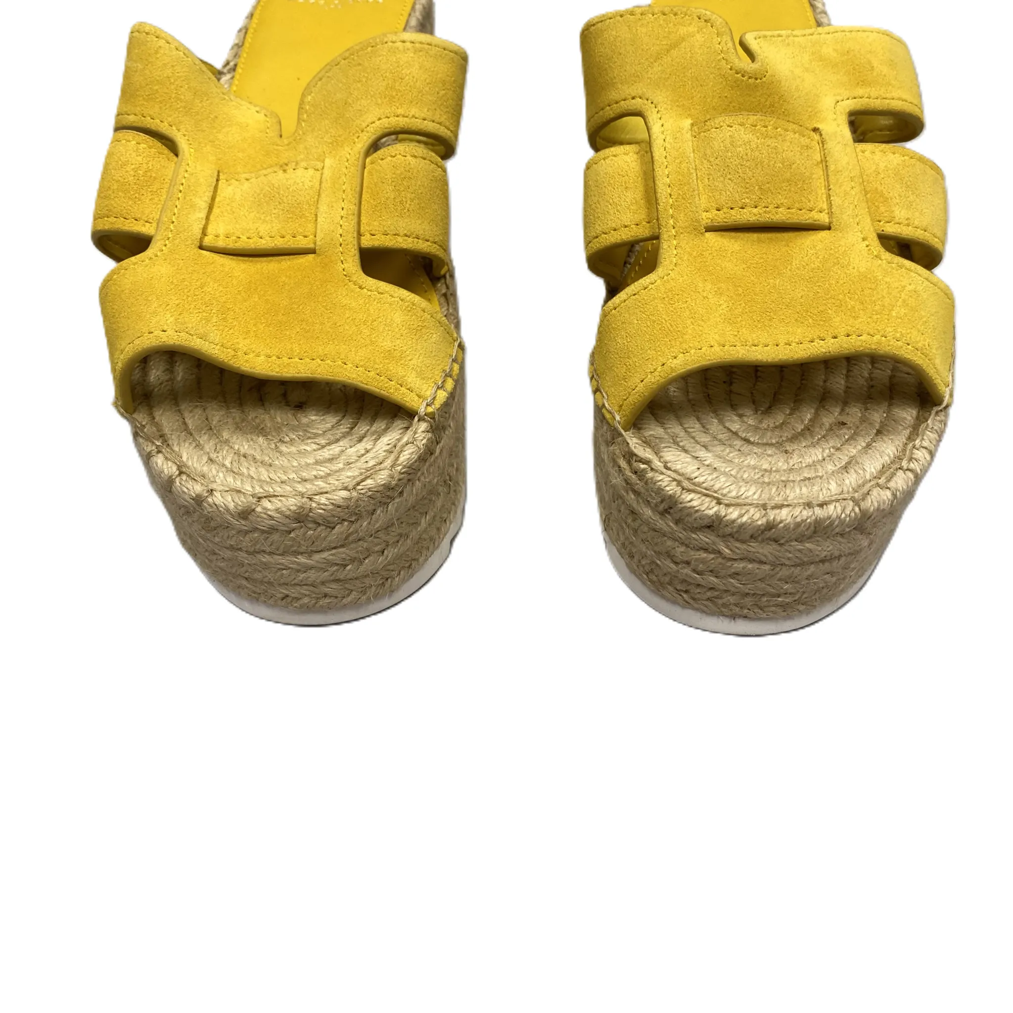 Yellow Sandals Heels Wedge By Marc Fisher, Size: 9.5 marc-fisher