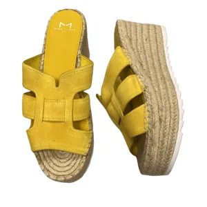Yellow Sandals Heels Wedge By Marc Fisher, Size: 9.5 marc-fisher