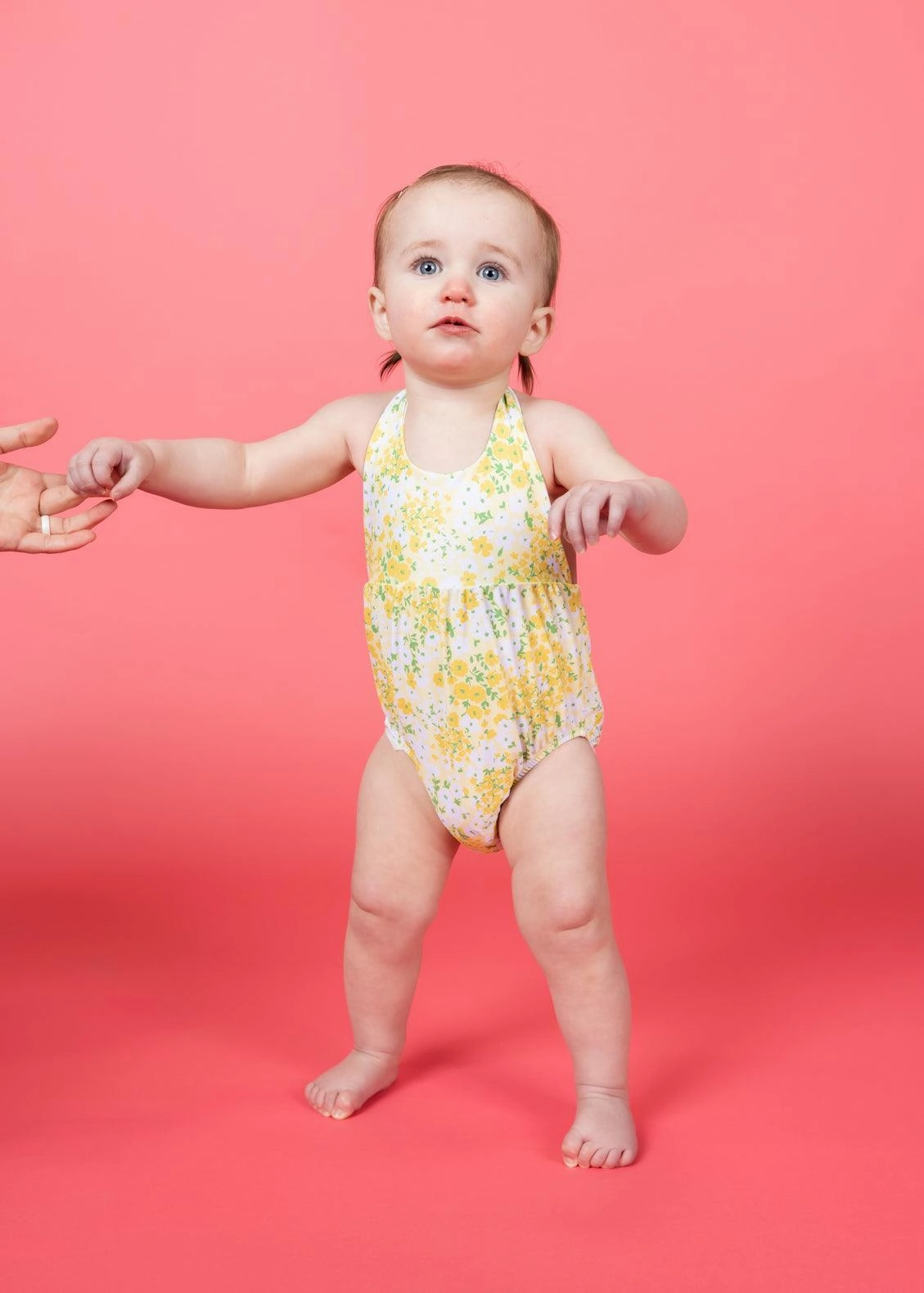 Yellow Meadow | Baby Romper One-Piece toddler girl swimwear, summer swimwear for girls