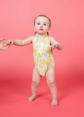 Yellow Meadow | Baby Romper One-Piece toddler girl swimwear, summer swimwear for girls
