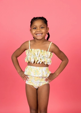 Yellow Meadow | Mini Peplum Bottoms toddler girl swimwear, summer swimwear for girls