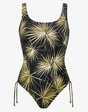 Yucca Flash Inclusive Fit Swimsuit - Black Khaki plus size swimwear women, curvy womens swimsuits