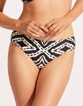 Zanzibar Retro Bikini Pant - Black adjustable swim bottoms women, flattering bikini bottoms