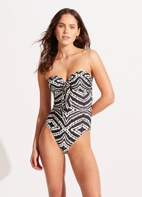 Zanzibar Twist Tie Front One Piece - Black modern womens swimwear, one piece swimsuits women
