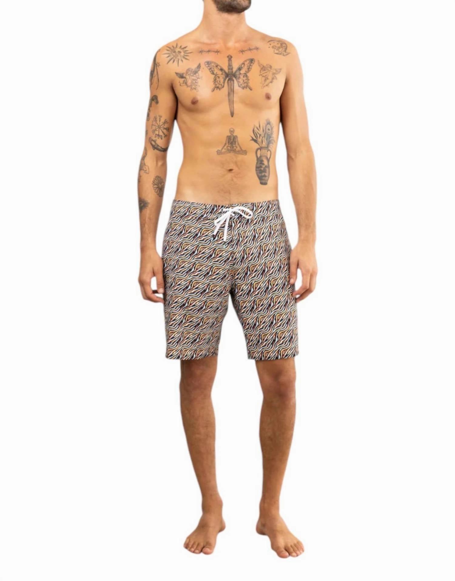 Zebra Ciclo Short In Multi Color mens full coverage swimwear, stylish mens swim trunks