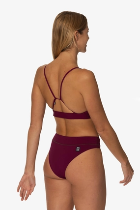 Zoe Bikini Bottom - Cabernet mix and match bikinis, stylish women's bikini options